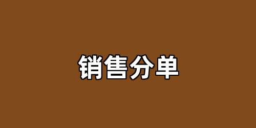 销售分单